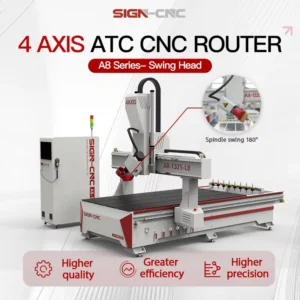 Durable 3D Engraving 4 Axis CNC Router Machine