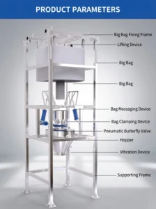Dust Free Big Bag Unloading Station Jumbo Bag Dumper Ton Bag Feeding Machine Powder Granule Automatic Bulk Bag Discharger