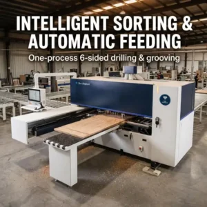 ET6T ATC CNC 6 Sided Drilling Machine Six Sides Wood Boring Machine with Automatic Positioning