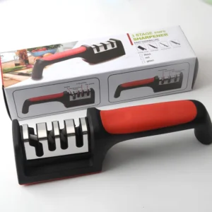 Eco-Friendly 3/4-Stage Multi-Grit Ceramic Knife Sharpener Stainless Steel Detachable Home Kitchen Gadget