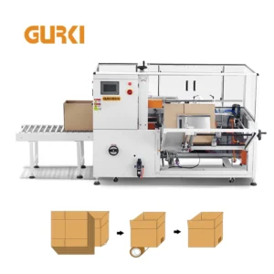 Electric Automatic Case Tape Bottom Folding Carton Erector Machine for Beverage Apparel Packaging
