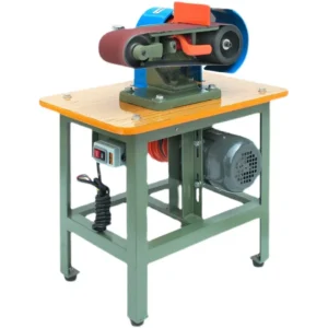 Electric Double sided Flat Table Industrial Grade Variable Speed 750W Abrasive Rubber Drive Sand Belt Polishing Sanding Machine