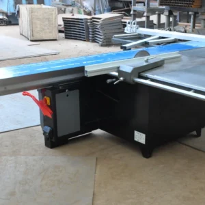 Electric Horizontal Woodworking Machine with Sliding Table Heavy Duty Panel Cutting Saw Featuring Motor Lifting