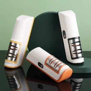 Electric Knife Sharpener Home Use Multifunctional Kitchen Tool Fully Automatic Rechargeable ABS Housing Knife Sharpener