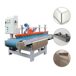 Electric PLC High Accuracy Ceramic Skirting Tile Mitered Edge 45 Degrees Stone Trimming Chamfering Machine