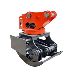 Excavator Rotating Wood Clamp Saw Hydraulic Gear Tree Log Grapple Cutting Saw Machine 6 Ton Attachment Clamp 1500 Jaw Opening