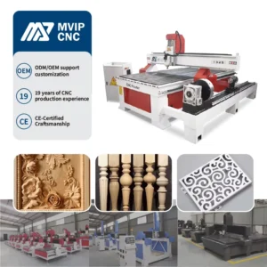 Factory Direct Sale High Precision 1325 4-axis CNC Router with Rotary Device for 3D Carving on Wood and PVC