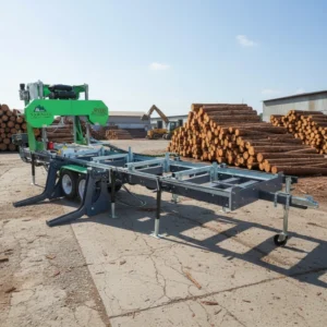 Factory Exported Horizontal Hydraulic Bandsaw Mill with Trailer Saw Mill Wood Cutting Machine Automatic Wood Log Sawing Machine