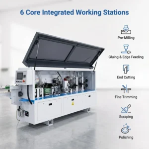 Factory Woodworking EdgeBander Wood MDF PVC Strip Glue Edge Bander Scraping Buffing Straight Line Automatic Edge Banding Machine