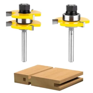 Finger Joint Router Bit Carbide 12.7mm Shank 10mm Wide 2 Flutes 55HRC Ticn Coated Woodworking Cutting Floor Furniture Joint