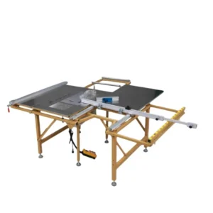 Foldable Woodworking Sliding Table Saw Precision Dual Saw Panel Cutter with Hidden Slide Rail Workbench