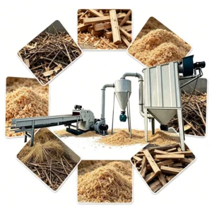 Forced Feed Wood Chipper Adjustable Output 3 20mm for Uniform Sawdust CE