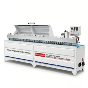 Fully Automatic Edge Banding Machine with 45 Degree Bevel for Handle Free Display Stand Edge