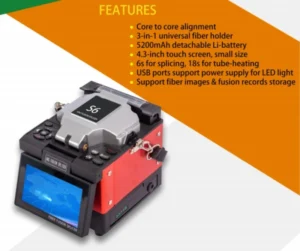 Fusion Splicer 8s Fast Splicing 5200mAh Battery 200 Cores High Precision Fiber Optic Splicer Machine for FTTH