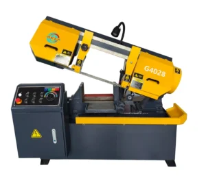 G4028 Semi automatic Control Horizontal Band Saw Machine with 2.2kw Motor Engine and Gear for Pipe Bar Steel Metal Cutting