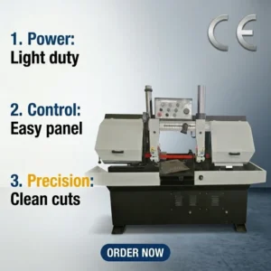 GB4230 Semi Automatic Band Saw Machine 300mm Metal Cutting Hydraulic Sawing Lathe
