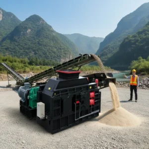 Gabbro Sand Making Site Roller Sand Maker Delivers Excellent Particle Shape and Low Flake Content