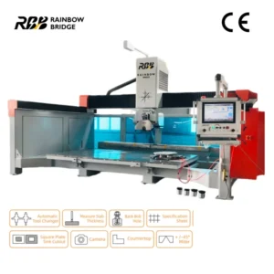 HQ-3220DST 5+1 Axis ATC CNC Stone Cutting Machine with 15 kW Power 220V 380V Voltage 3500mm Max Cutting Length Easy Operate