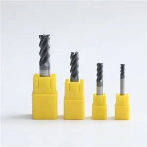 HRC60 4 Flute Flat End Mill Nano Black Coated Solid Carbide Square End Milling Cutter for Stainless Steel