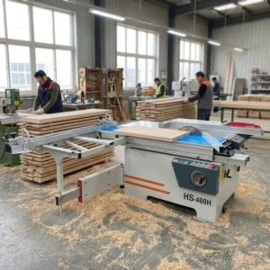 HS-400H Horizontal Sliding Table Saw 405mm Blade Digital Display 45 Bevel Heavy Duty Woodworking Panel Saw