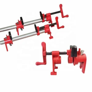 Heavy Duty Quick Release Adjustable T Bar Clamp Cast Iron Vertical 3 4 Inch Woodworking Steel Pipe Clamp With Standing Legs