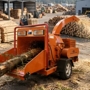 High Efficiency 102 hp Diesel Branch Crusher Large Hydraulic Wheeled Wood Chipper for Forest