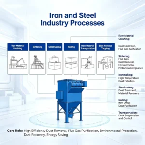 High Efficiency Pulse Jet Baghouse Dust Collector for Steel Mill Blast Furnace Sintering Plant Dust Control