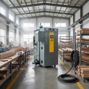 High Efficiency Vertical 500kg h Electric Steam Boiler Fast Steam Wood Steamer for Furniture Factory Table Production Bending