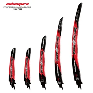 High Frequency Welded 6T Japanese Tooth 200mm Curved Edge Nitride Finished Reciprocating Saw Blade for Wood Pruning