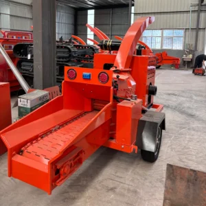 High Performance Wood Crusher Hydraulic China Good Garden Mobile Diesel Wood Chipper Machine