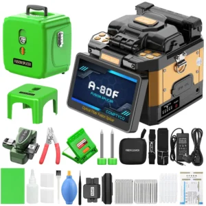 High Precision Six Motor Fiber Fusion Splicer A 80F 5 Inch Touch Screen 8S Welding 18S Heating