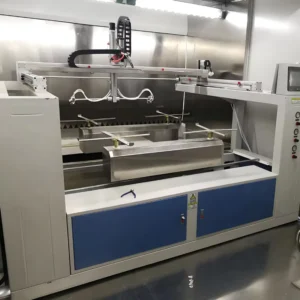 High Productivity Five Axis Reciprocating Coating Machine Four Tray System Flat Surface Products Spray Painting PLC Engine Pump