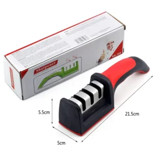 High Quality Eco-Friendly 3-Stage Carbon Steel Kitchen Knife Sharpener with Fine Grit 800 1500
