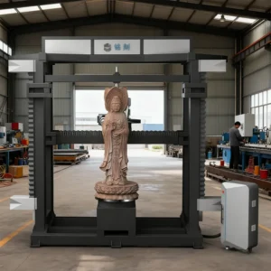 High Speed 4 Axis Vertical Granite CNC Router Stone Cutting Carving Machine with 22KW Power PLC Controlled Bearing Motor