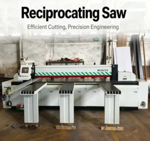High Speed Reciprocating Saw for Wood Door Four Side Trimming With Air Cylinder and Frequency Converter Machine