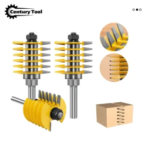 High Speed Steel 1/2 Shank & 8mm Shank Woodworking Tenon Router Bit Step Finger Joint Cutter Panel Jointer Bit for Woodworking