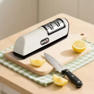 Home Kitchen Sharpening Stone Tool Multifunctional Automatic USB Rechargeable Mini Knife Sharpener with 2 Speed Adjustment