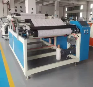 Hot Melt Adhesive Laminating Coating Fabric Machine with Fiber Spray Gun