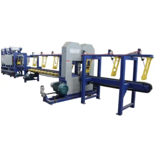 Hydraulic Automatic Feeding Cutting Wood Vertical Twin Blade Log Cutting Production Line CNC Bandsaw Sawmill Band Saw Machine