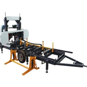 Hydraulic Horizontal Wood Cutting Saws CNC Sawmill Portable Bandsaw Mill With Log Trailer