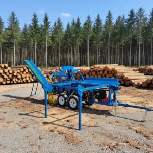 Hydraulic Wood Processor Large Diameter Log Cutting Machine Fully Automatic Conveyor Mobile Trailer Type Forestry Equipment