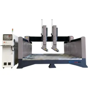 Industrial 4 Axis Double Head Stone CNC Router with 180 Degree Swivel Head for 3D Marble Granite Carving Engraving Machine