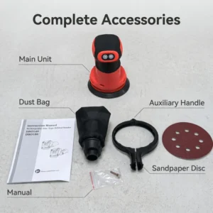 Industrial Pneumatic Eccentric Orbital Sander Polisher Full Dust Collection Kit for Auto Detailing Wood Sanding Metal Derusting
