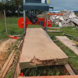 Industrial Portable Gasoline Powered 27HP SawMill Hydraulic Lift System PLC Controlled Auto Lubrication Motor Engine Pump Forest