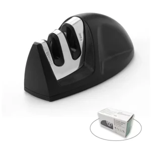 Kitchen Accessories Gadgets Tools 2 Stage Multifunctional Stainless Steel Black Manual Kitchen Knife Sharpener