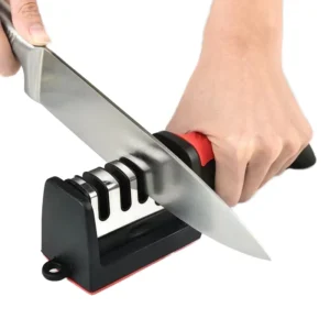 Knife Scissor Sharpener Universal Kitchen Knife & Scissor All Kind of Sharpening Tool Red & Black