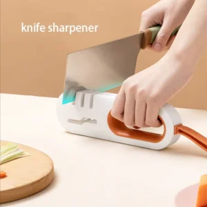 Knife Sharpener Electric Multifunctional Sharpening Kit 4 in 1 for Straight Knives and Scissors with Protective Cover