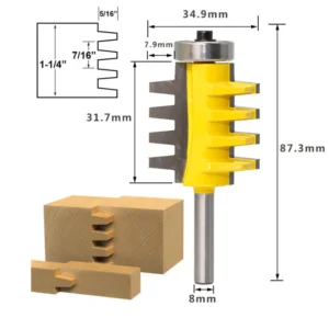 L N148 1PC Rail and Stile Finger Joint Glue Router Bit Cone Tenon Woodwork Cutter Power Tools