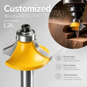 L26 Tungsten Carbide Joint Slot Router Bit 12mm Shank Wear Resistant For Cabinet Wood Groove Milling Processing