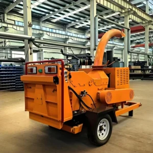 Light Duty Portable Wood Chipper Gasoline Driven Garden Waste Branch Cutting Crusher Machine